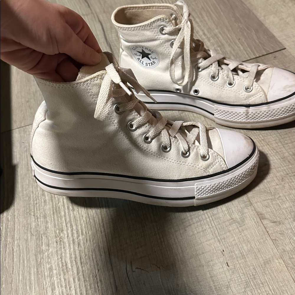 White Plat form High-Top Sneakers